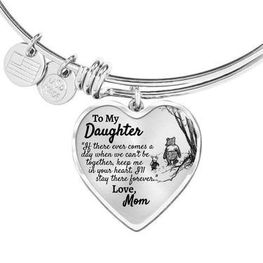 Daughter Luxury Heart Bangle (Love Mom) - Love You This Much